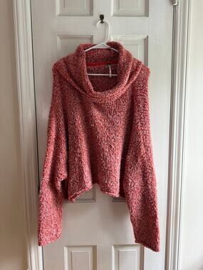 Free People Wine Red Cropped Cardigan Shrug Long Sleeve Women's Size Small